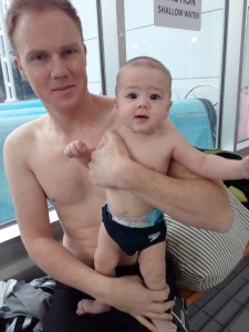 Harvey is getting ready for his first swimming lesson